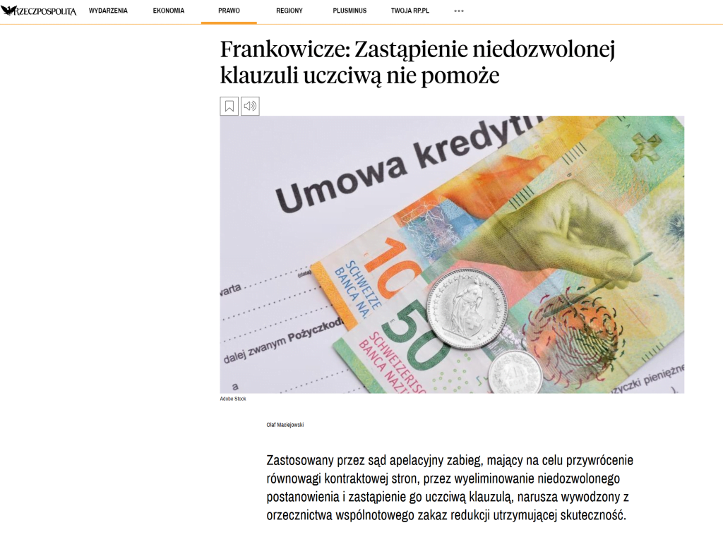 artykuł r.pr. Olafa Maciejowskiego