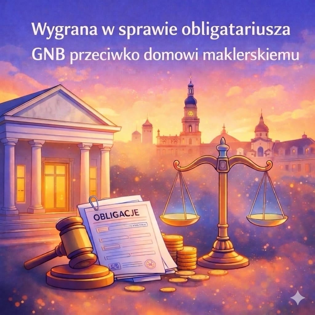 Ilustracja: Sąd i wygrana sprawa dotycząca obligacji GNB